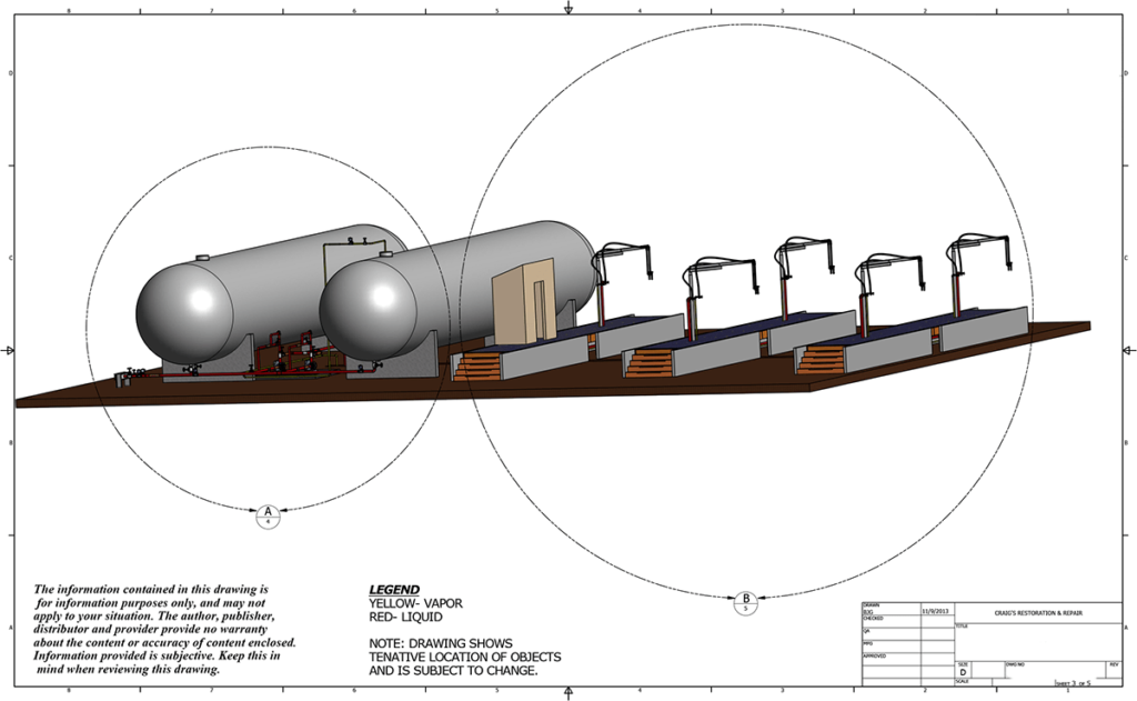 Facility layout 3, top-front view angled
